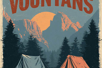 design vintage outdoor art retro travel posters signage and camping badges
