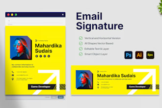 design clickable HTML email signature, modern responsive email signature