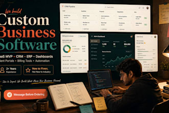 build custom CRM erp dashboards and business management software