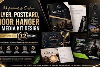 design flyer post card door hanger media kit in 12 hours