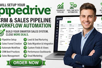 set up and customize pipedrive CRM pipeline, workflows, and automation