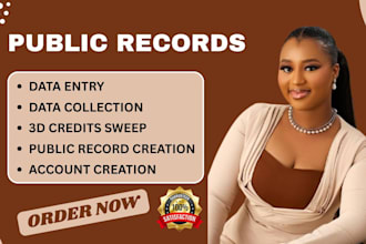 manually create accounts on various public records for you