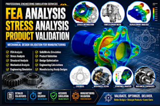 do fea analysis, stress analysis and product validation for mechanical designs