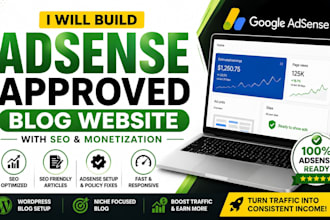 build adsense approved blog website with SEO and monetization