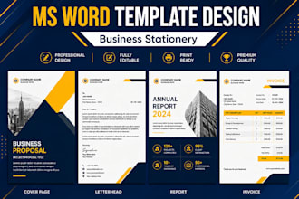 design editable ms word templates, letterhead and stationery