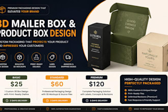 3d mailer box packaging box design product box design mock up 3d printable file