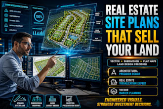 design vector site plan, subdivision and plat map illustration for real estate