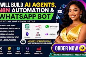 build ai agent openclaw n8n automation whatsapp bot obsidian workflow setup