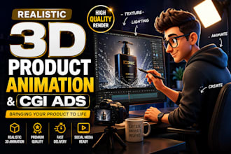create viral 3d cgi ads and 3d product animation