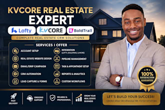 setup real estate crm kvcore crm lofty, boldtrail, follow up boss, gohighlevel