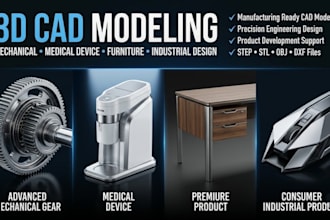 model 3d mechanical part medical device furniture product and industrial design