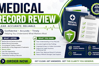 review summarize and analyze medical records professionally
