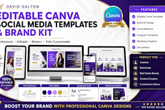design editable canva social media templates and brand kit