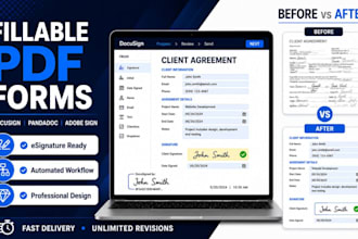 create docusign, pandadoc, online forms and esignature