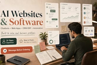 build ai powered websites CRM erp dashboards and business software