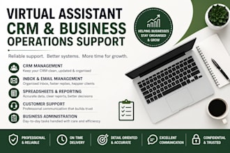 provide virtual assistance, CRM and operations support