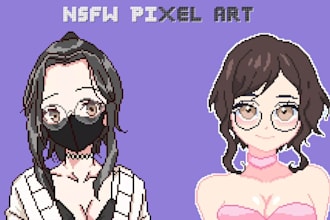 create custom nsfw pixel art character sprites sheet and nsfw animations