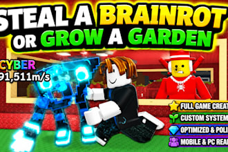 do roblox full game creation, steal a brainrot, grow a garden or simulator game