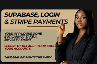 set up supabase login and stripe payments for your ai web app claude code