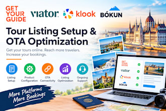 approve, set up, sync and optimize tours on getyourguide, viators, bokun, klook
