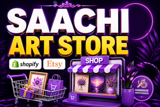 set up and optimize saatchi art, gelato, apliiq, shopify store, gelato store