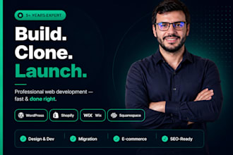 build clone copy and migrate your website to wordpress shopify wix squarespace