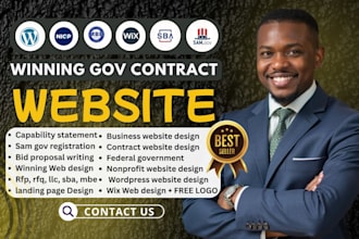 design business website for government contracts to win sam gov bids, llc, sba