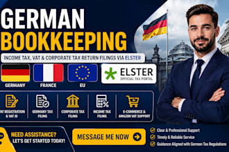 do german bookkeeping, vat return, income tax and elster filing