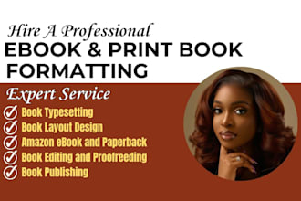 professionally format your book, paperback, layout, and typesetting