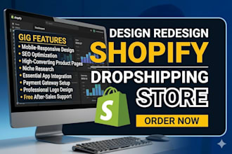 build shopify website, ecwid dropshipping store via  autods zendrop cj website