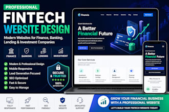 build fintech website for finance, banking, lending and investment firms