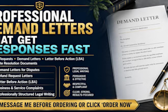 draft a professional demand letter, refund request, and letter before action