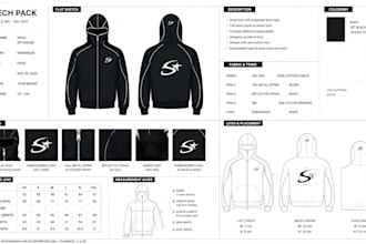 create tech pack clothing tech pack fashion tech pack and technical sketch