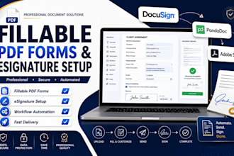 create esignature documents, fillable PDF forms and contract workflows