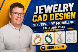 do jewelry cad design, 3d jewelry modeling, stl and 3dm files for 3d printing