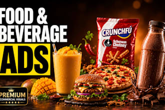 create premium food and beverage product advertisement designs