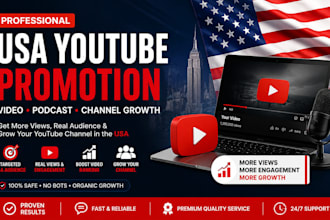 promote usa youtube channel video you tube podcast promotion video marketing