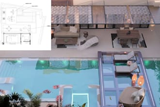 do 3d pool construction drawing, pool permit drawing, 3d outdoor pool renderings