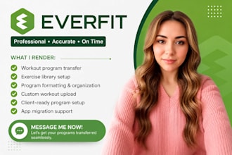 transfer your workout programs in trainerize, everfit or app of your choice