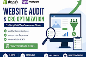 shopify, wocommerce website audit and store cro optimization for sales