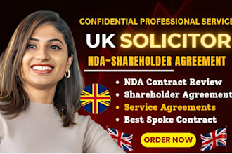 draft and review nda, service agreement and shareholder agreement