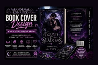 design a paranormal romance ebook cover for self published authors