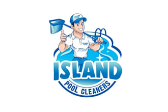 design top quality pool service company logo