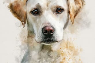 paint a watercolor portrait of your pet or animal