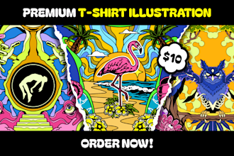 create exclusive psychedelic art for apparel and merch