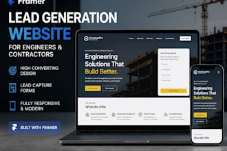 design a framer lead generation website for contractors