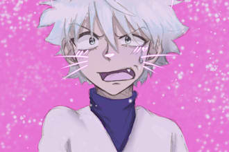 draw anime style art fully colored