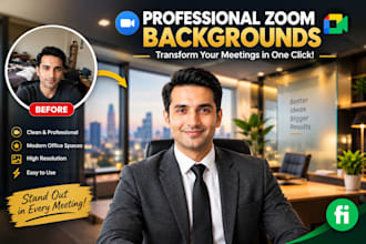 design custom zoom and google meet virtual backgrounds