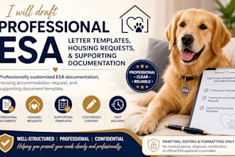 prepare esa letter templates emotional support animal documentation