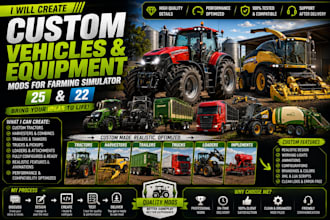 create custom farming simulator 25 and fs22 vehicles and equipment mod